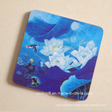 Paint Printing Wooden Cup Coaster / Promotional Square Shape Cork Placemat